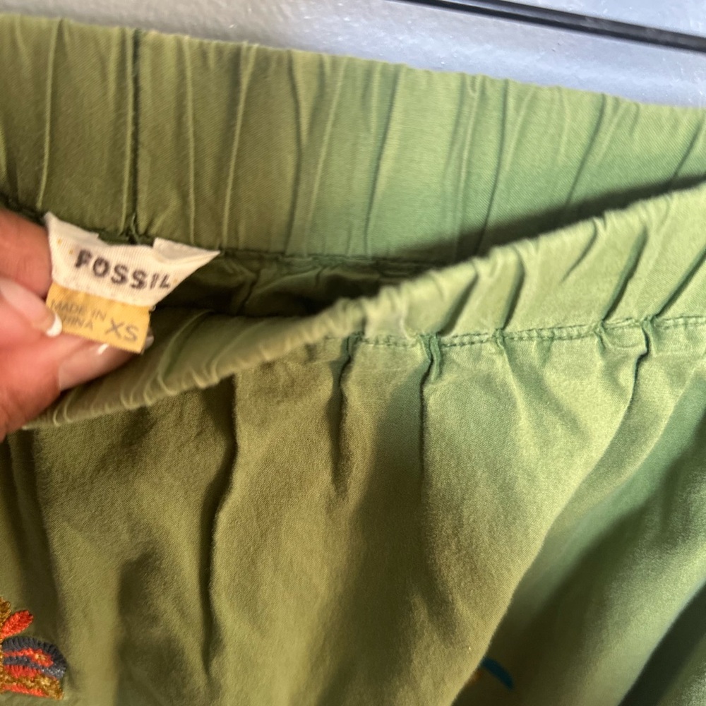 Fossil Green Embellished Skater Mini Skirt - Picture 5 of 6